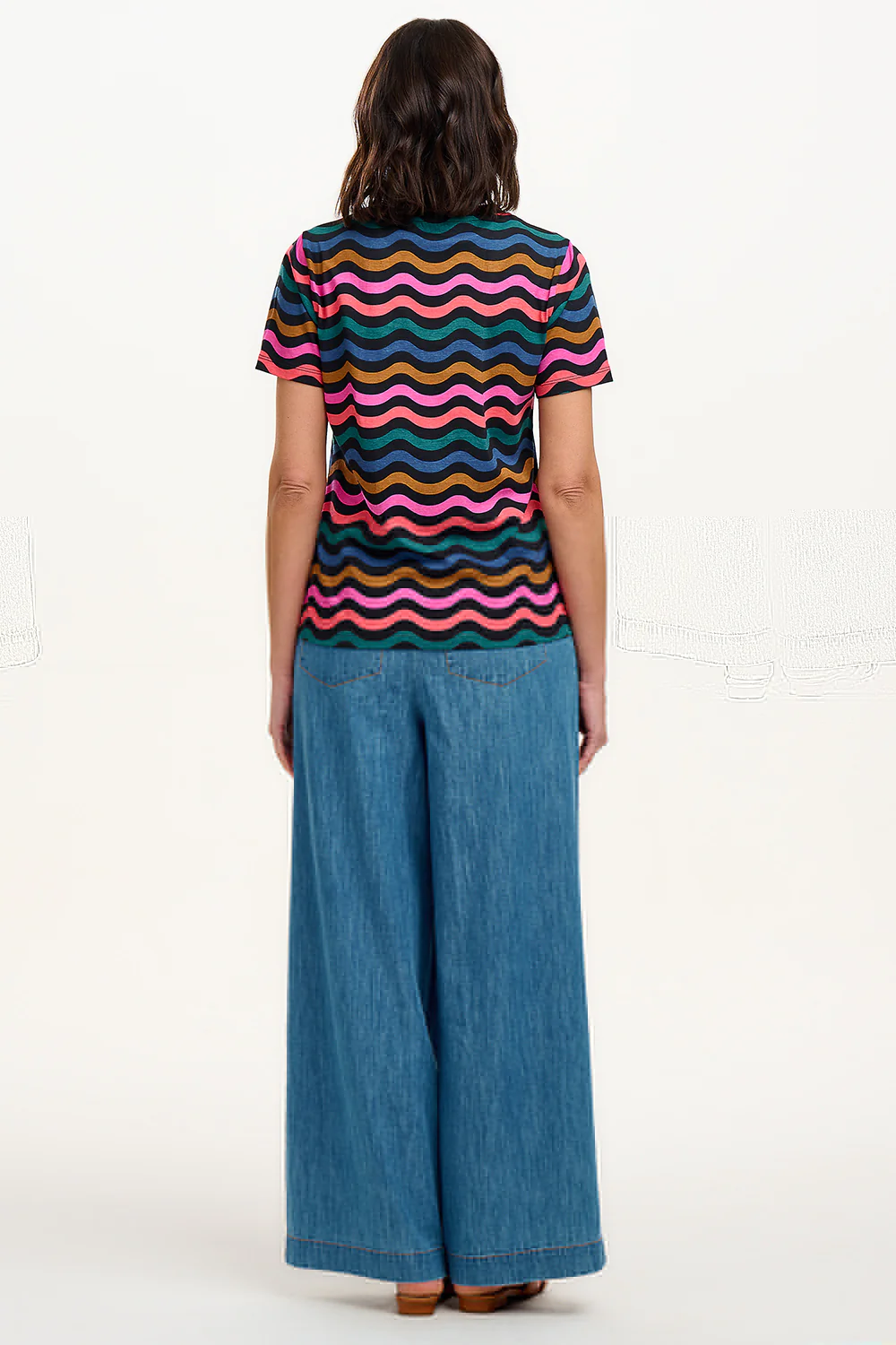Maggie T-Shirt - Black/Multi, Wavy Chevron - Image 7