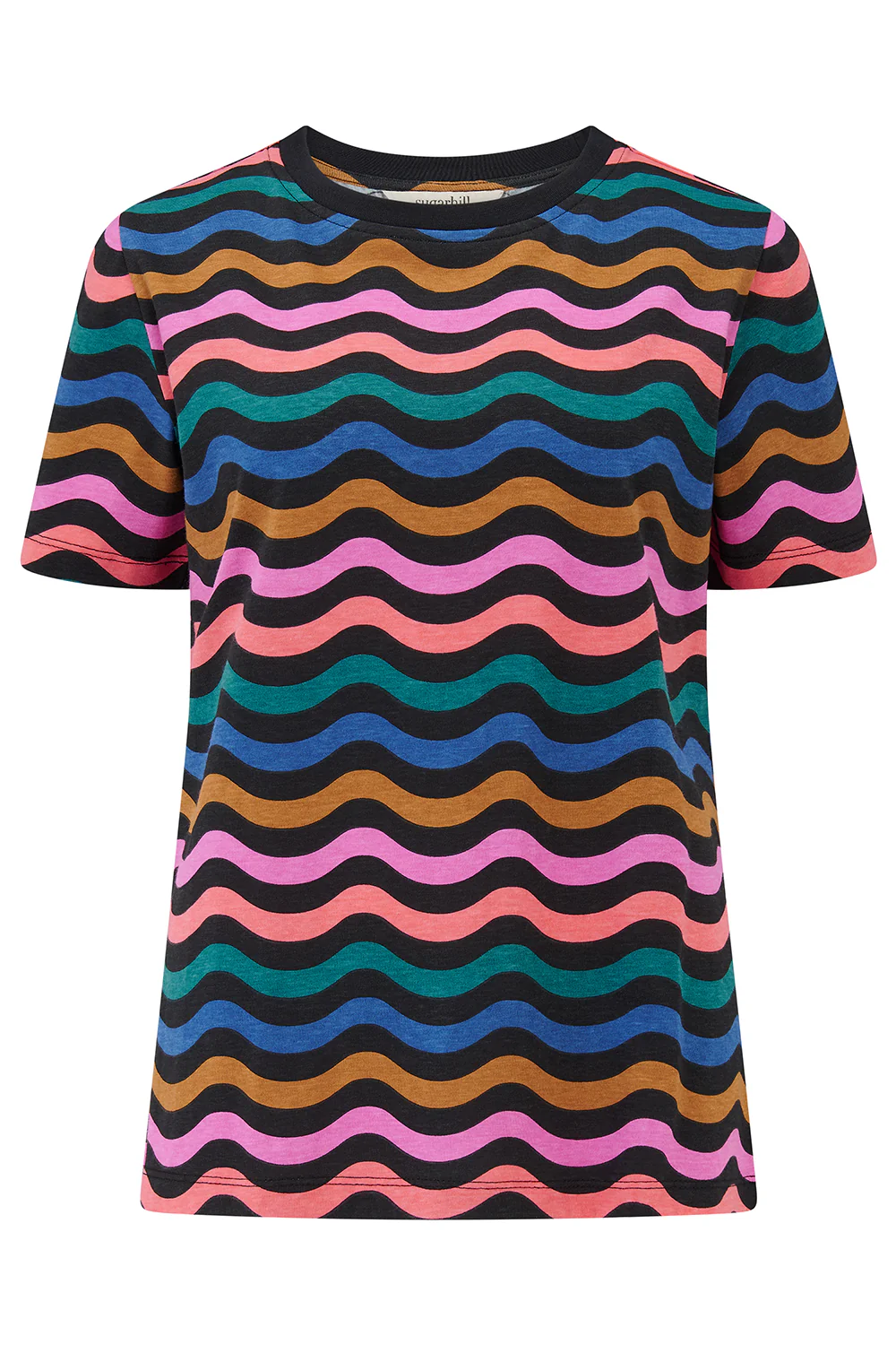 Maggie T-Shirt - Black/Multi, Wavy Chevron - Image 8