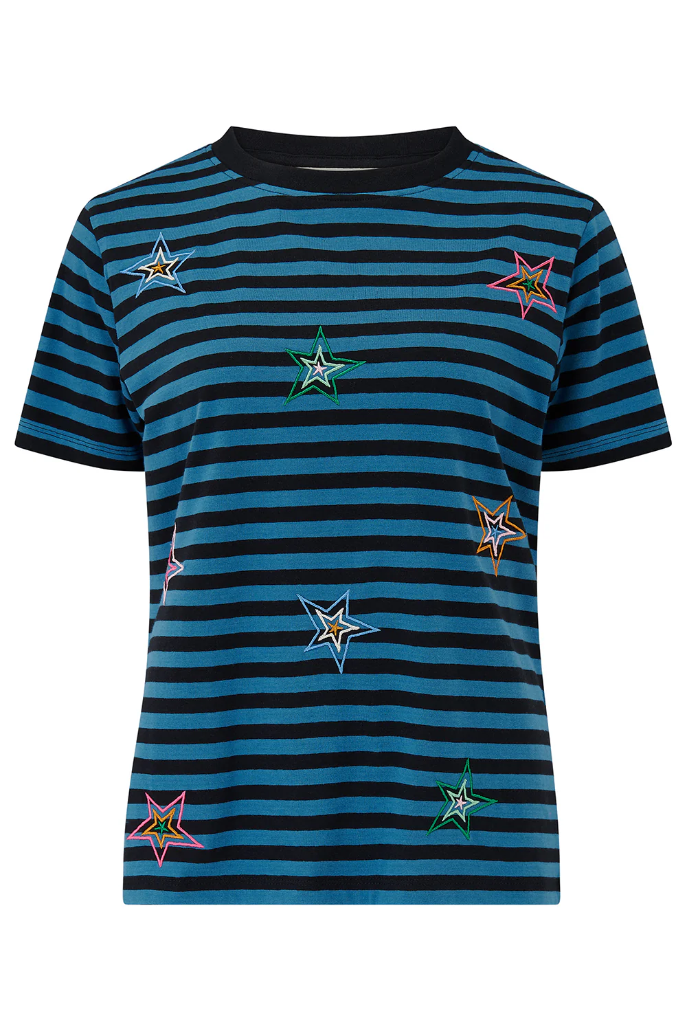 Maggie T-shirt - Black/Teal, Rainbow Explosion Stars - Image 8