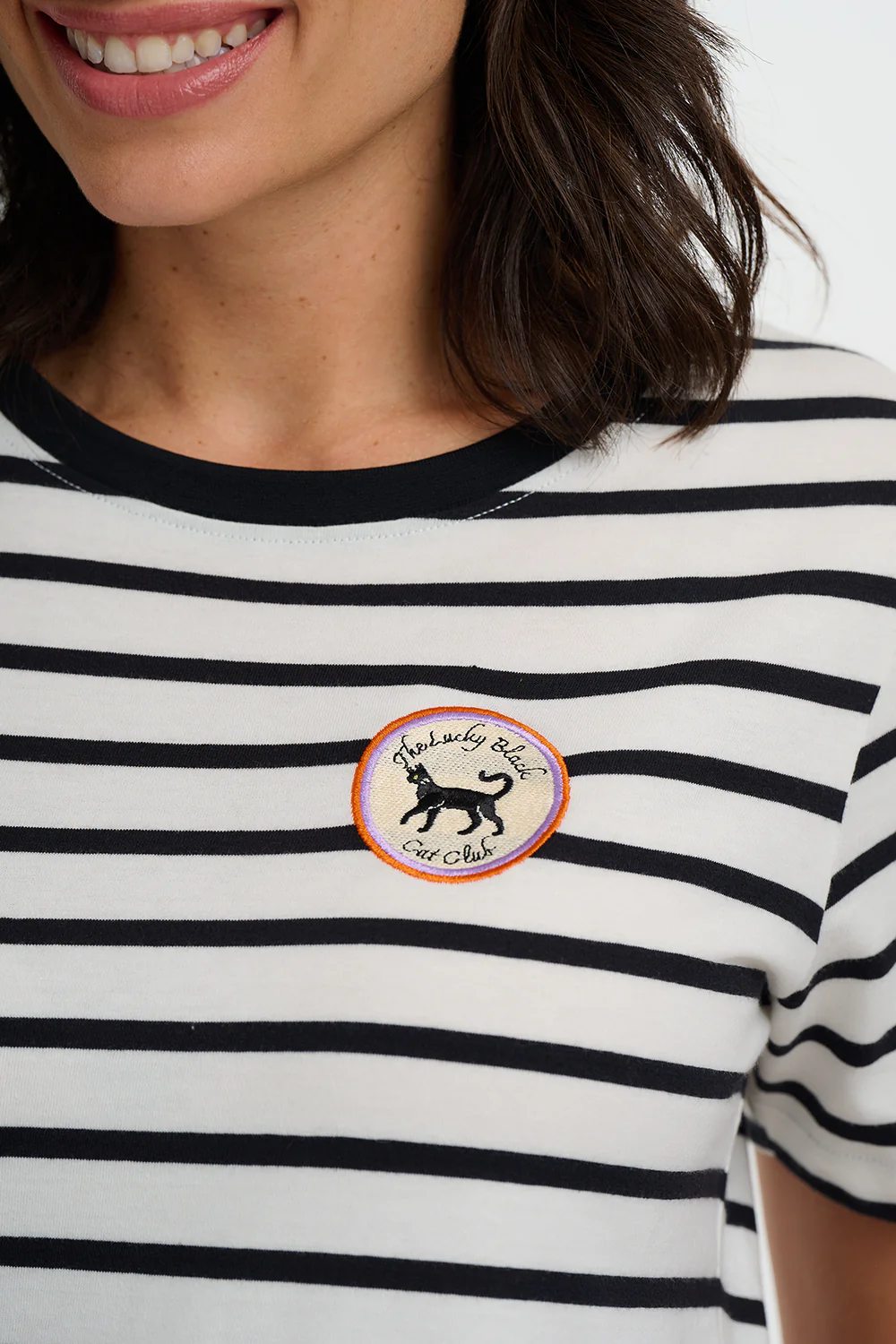 Maggie T-shirt - Off White/Black, Lucky Cat - Image 3