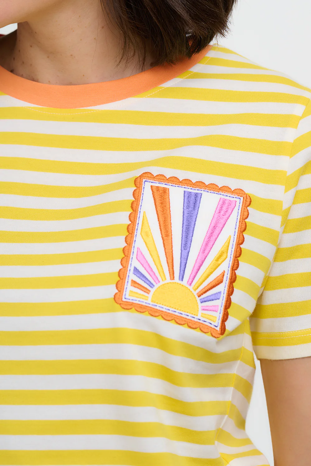 Maggie T-Shirt - Yellow/Off White, Rainbow Sunshine - Image 2