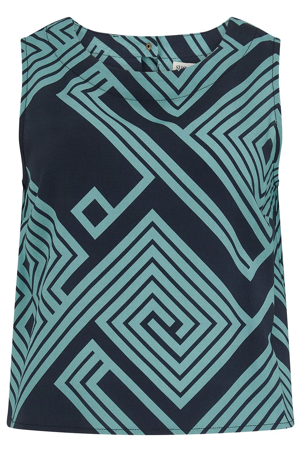 Marissa Top - Black/Green, Geometric Lines - Image 9
