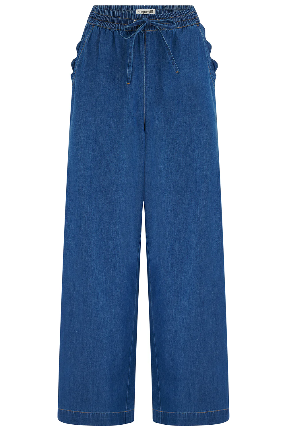 Megan Scallop Trousers - Deep Blue Denim - Image 6