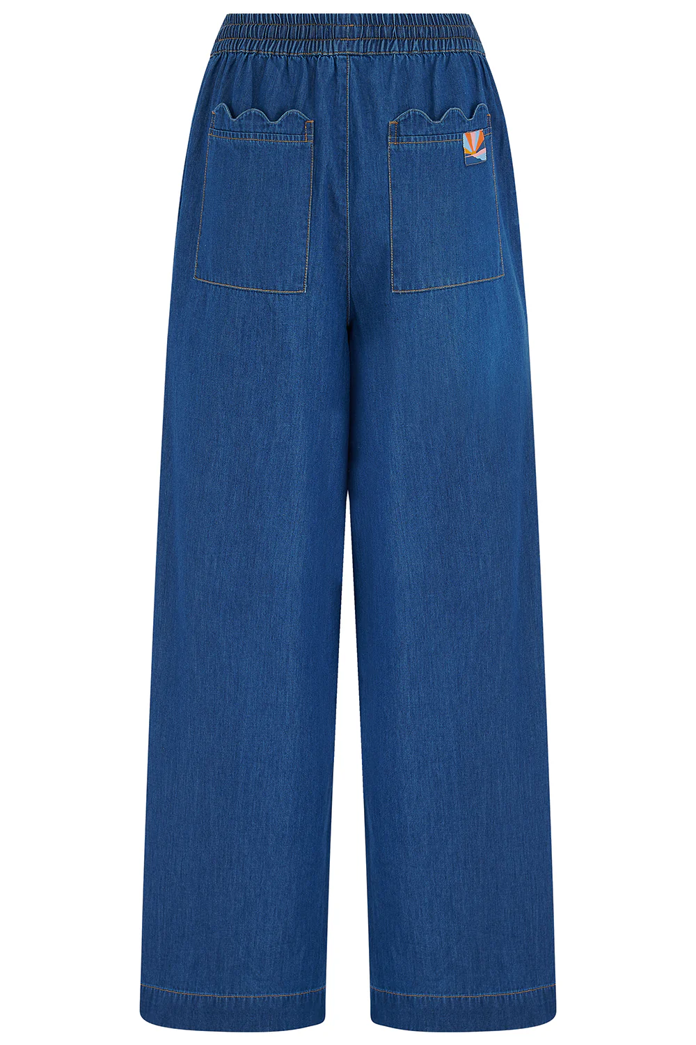 Megan Scallop Trousers - Deep Blue Denim - Image 7