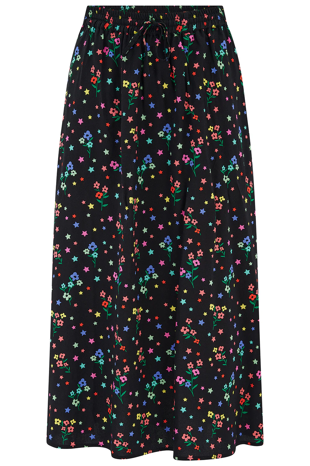 Melody Midi Skirt - Black, Rainbow Sprigs - Image 5