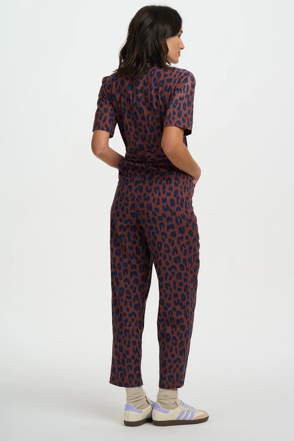 Meredith Boilersuit - Rust/Navy, Ikat Leopard - Image 5