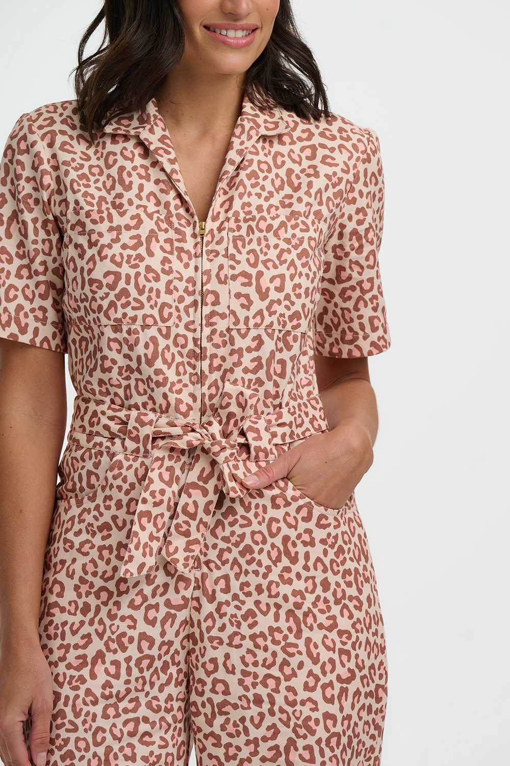 Meredith Boilersuit - Stone, Classic Leopard - Image 2
