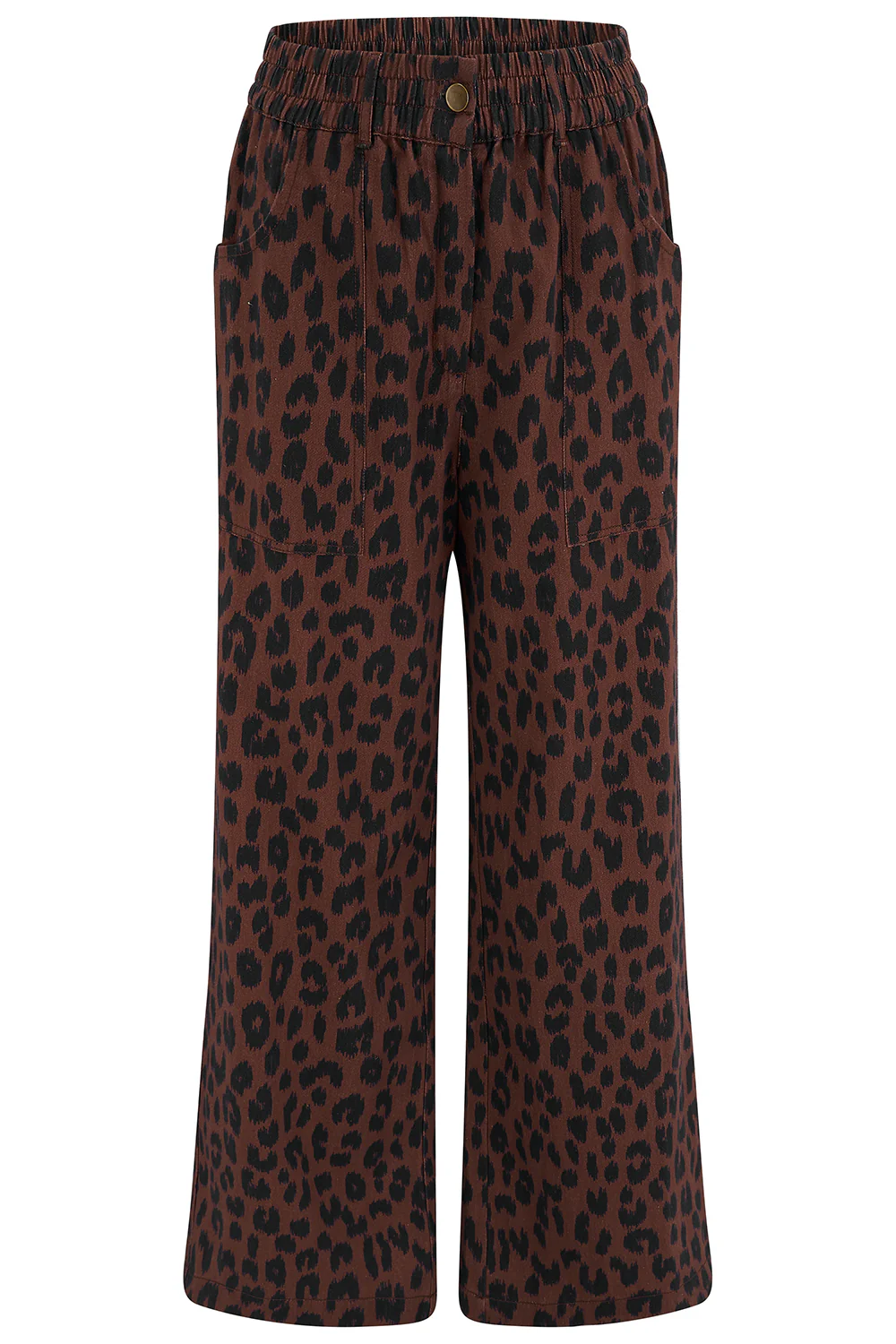 Nica Wide Leg Trousers - Rust/Navy, Ikat Leopard - Image 7