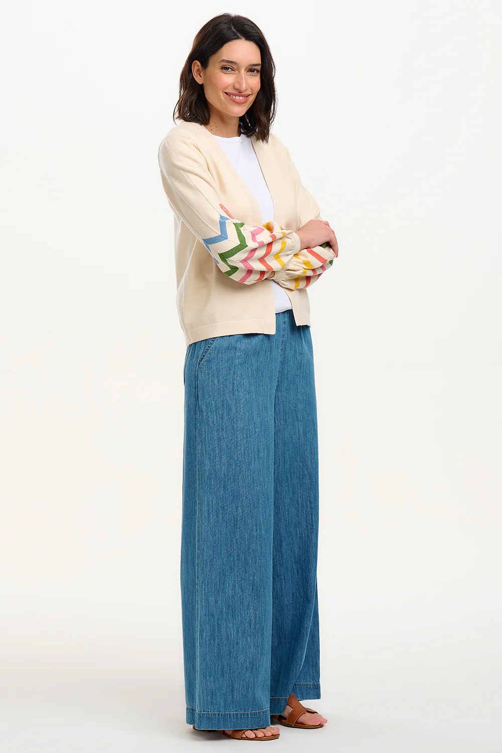 Nicki Cardigan - Off-White, Rainbow Icing - Image 3