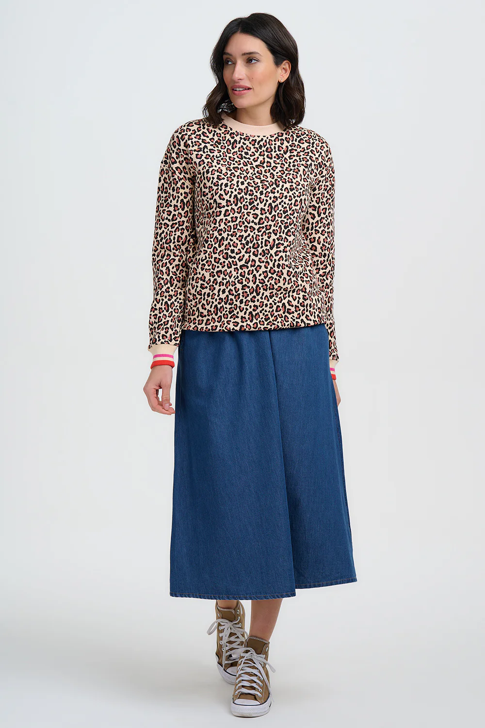 Noah Sweatshirt - Stone, Classic Leopard Stripe - Image 3