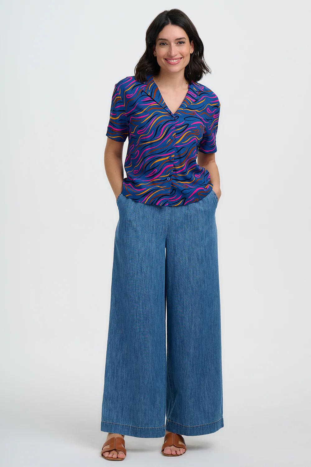 Odele Shirt - Bright Navy, Jazz Waves - Image 4
