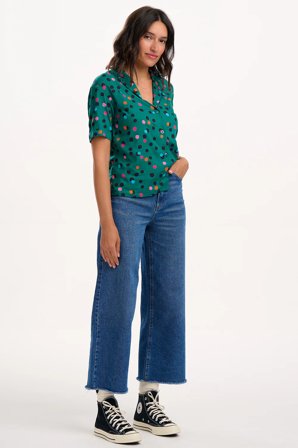 Odele Shirt - Green, Rainbow Dappled Spot - Image 4
