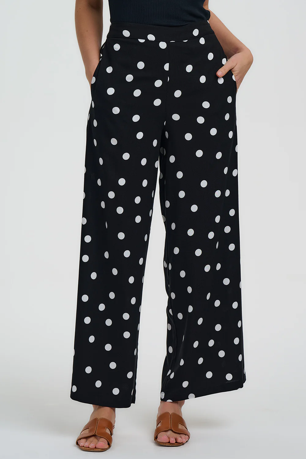 Patsy Palazzo Trousers - Monochrome, Polka Dot - Image 3