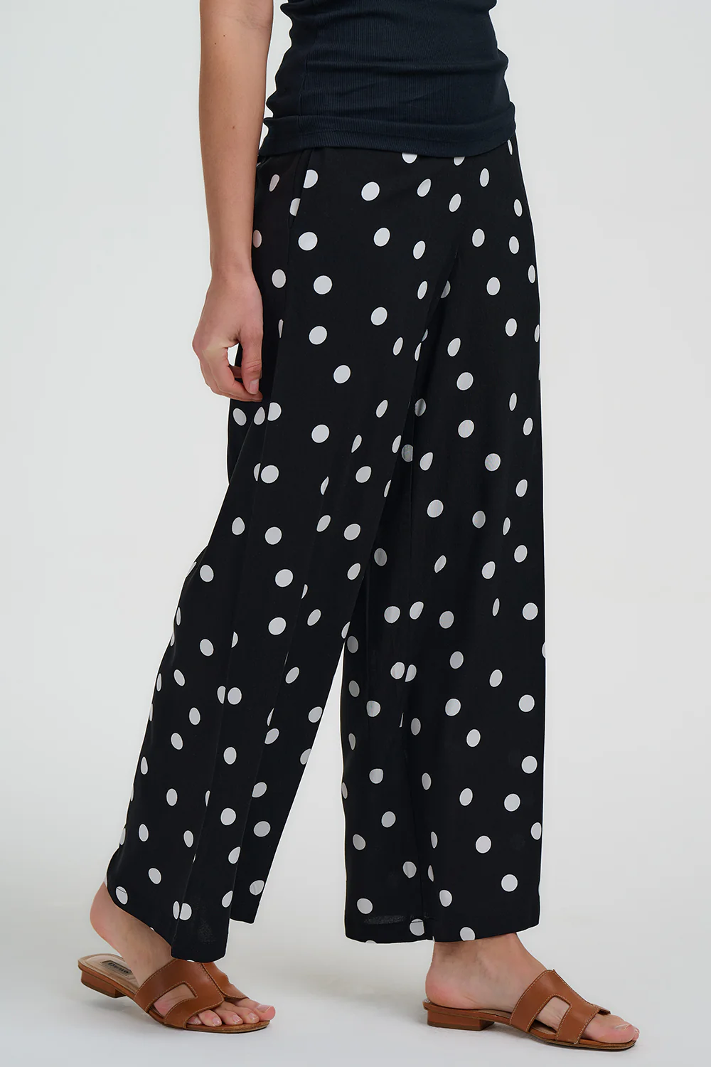 Patsy Palazzo Trousers - Monochrome, Polka Dot - Image 4
