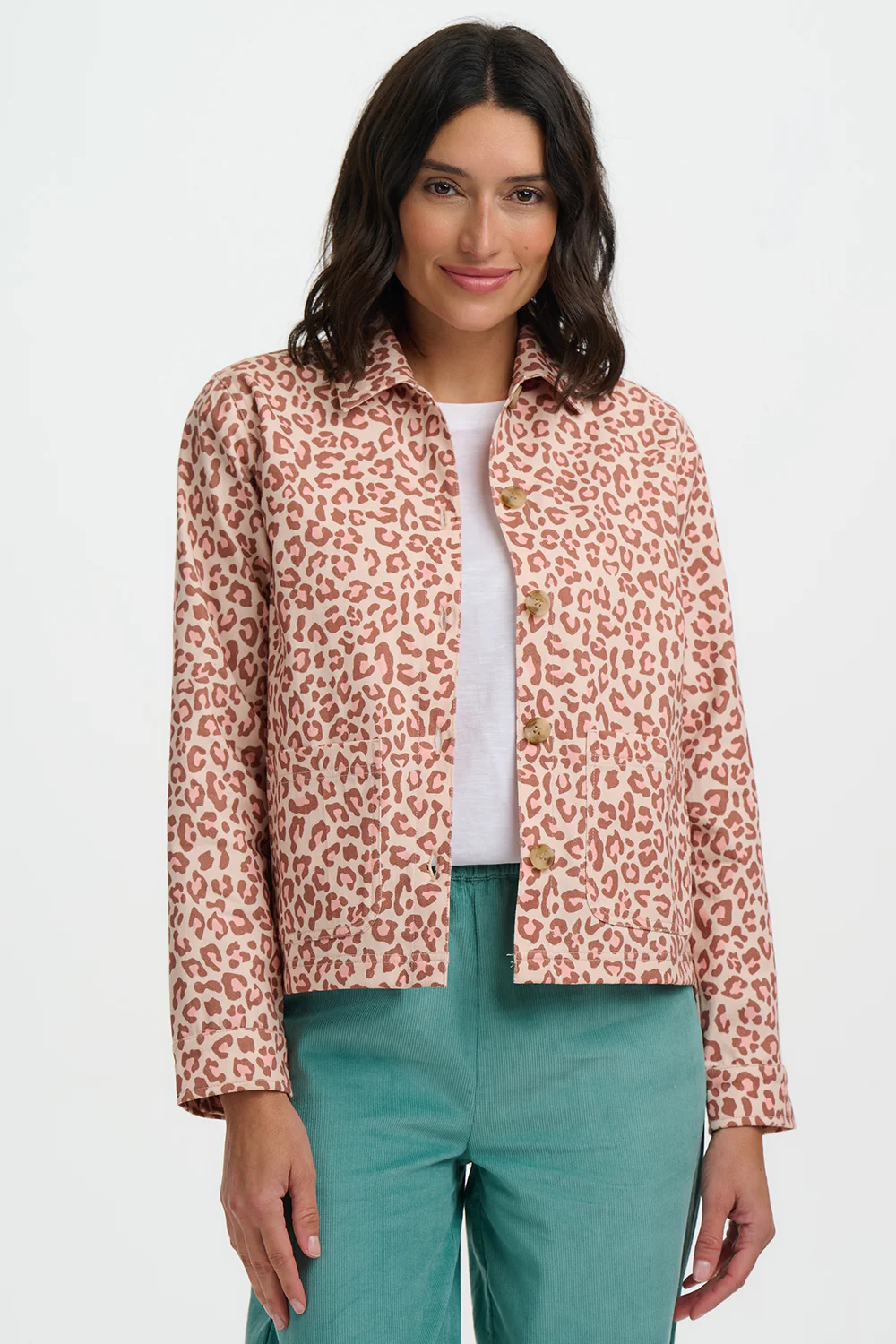 Pippa Jacket - Stone, Classic Leopard
