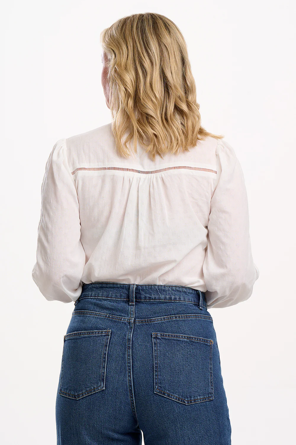 Regina Blouse - Off-White, Floral Cuff - Image 4