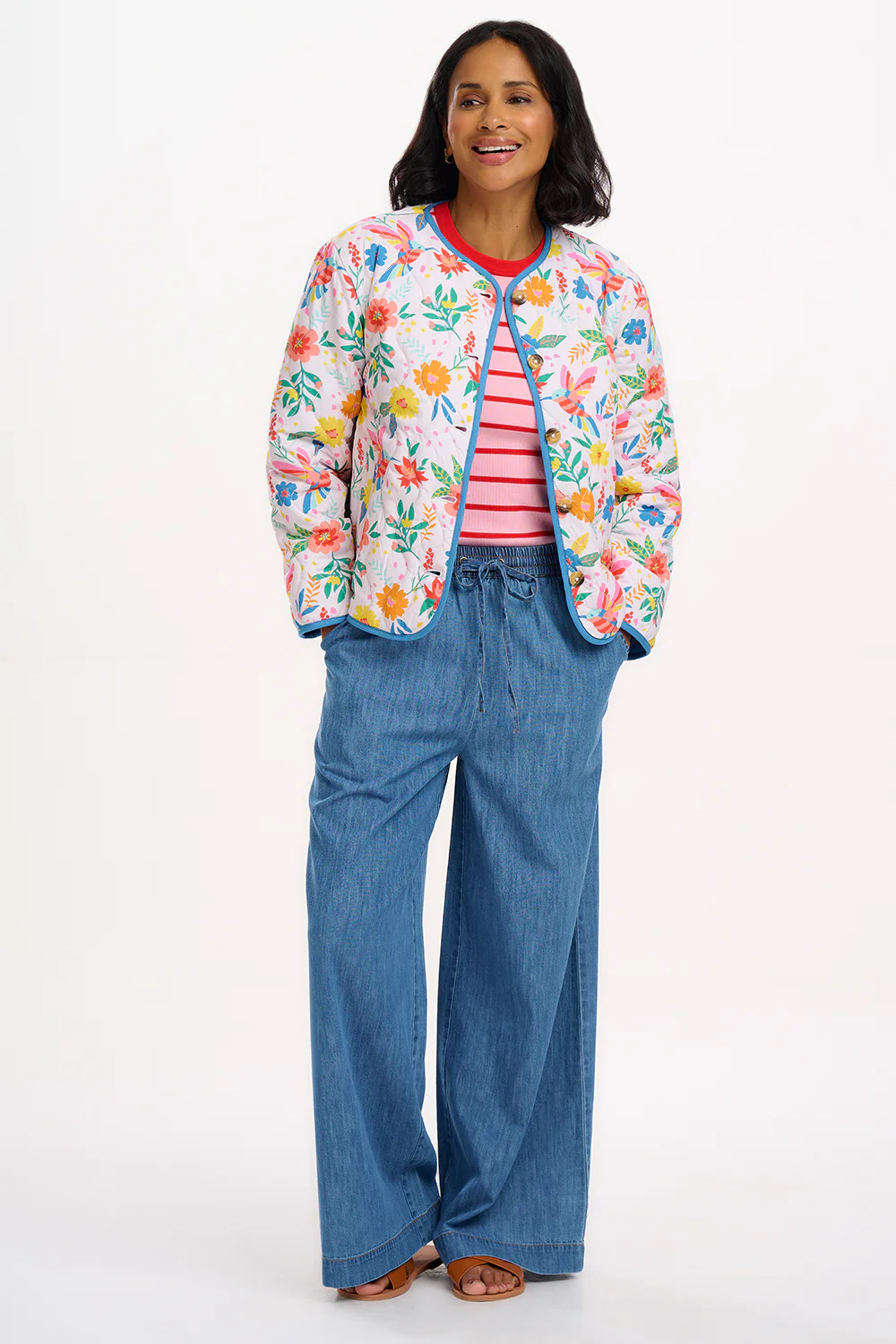 Rocco Quilted Jacket - Off-White, Tropical Hummingbird - Image 3