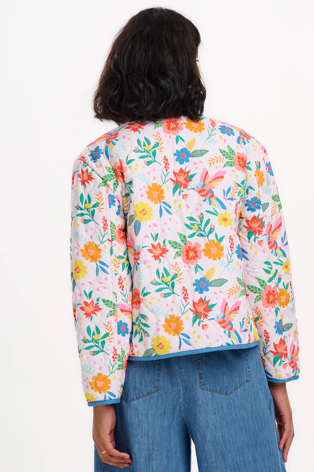 Rocco Quilted Jacket - Off-White, Tropical Hummingbird - Image 4