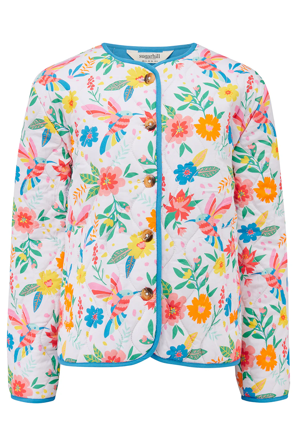 Rocco Quilted Jacket - Off-White, Tropical Hummingbird - Image 6