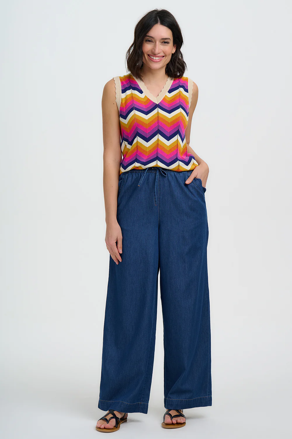 Rosy Knit Vest - Multi, Sunset Chevron - Image 4
