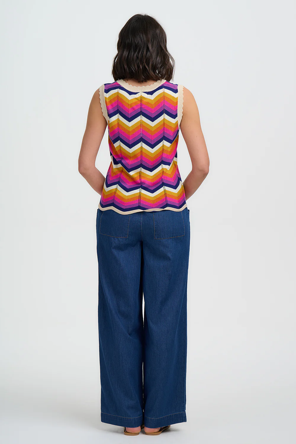 Rosy Knit Vest - Multi, Sunset Chevron - Image 5