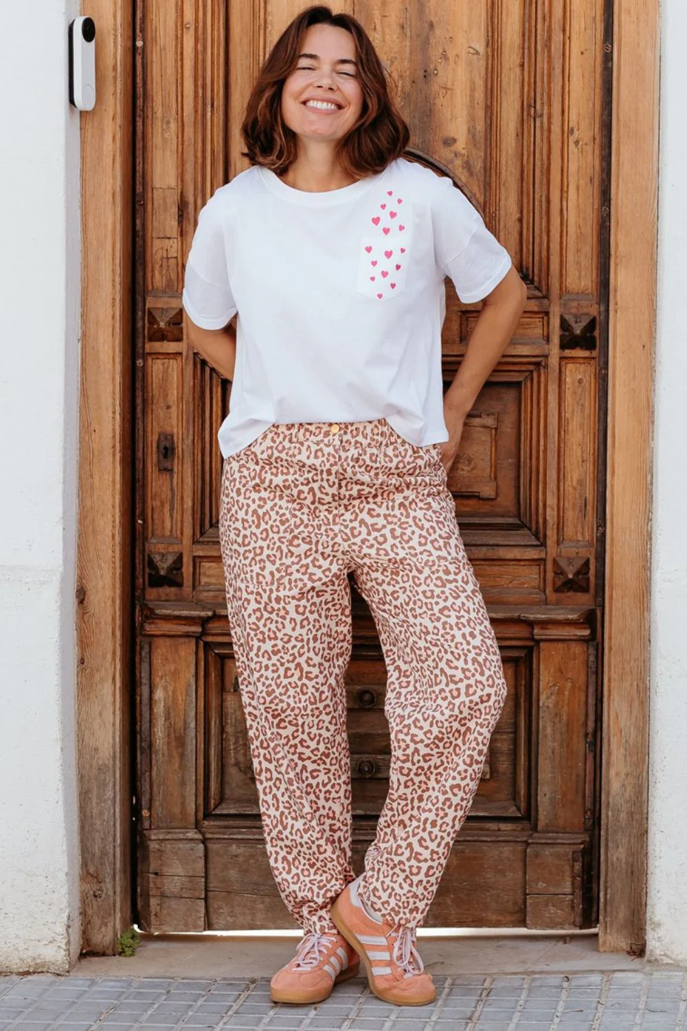 Rowan Trousers - Stone, Classic Leopard