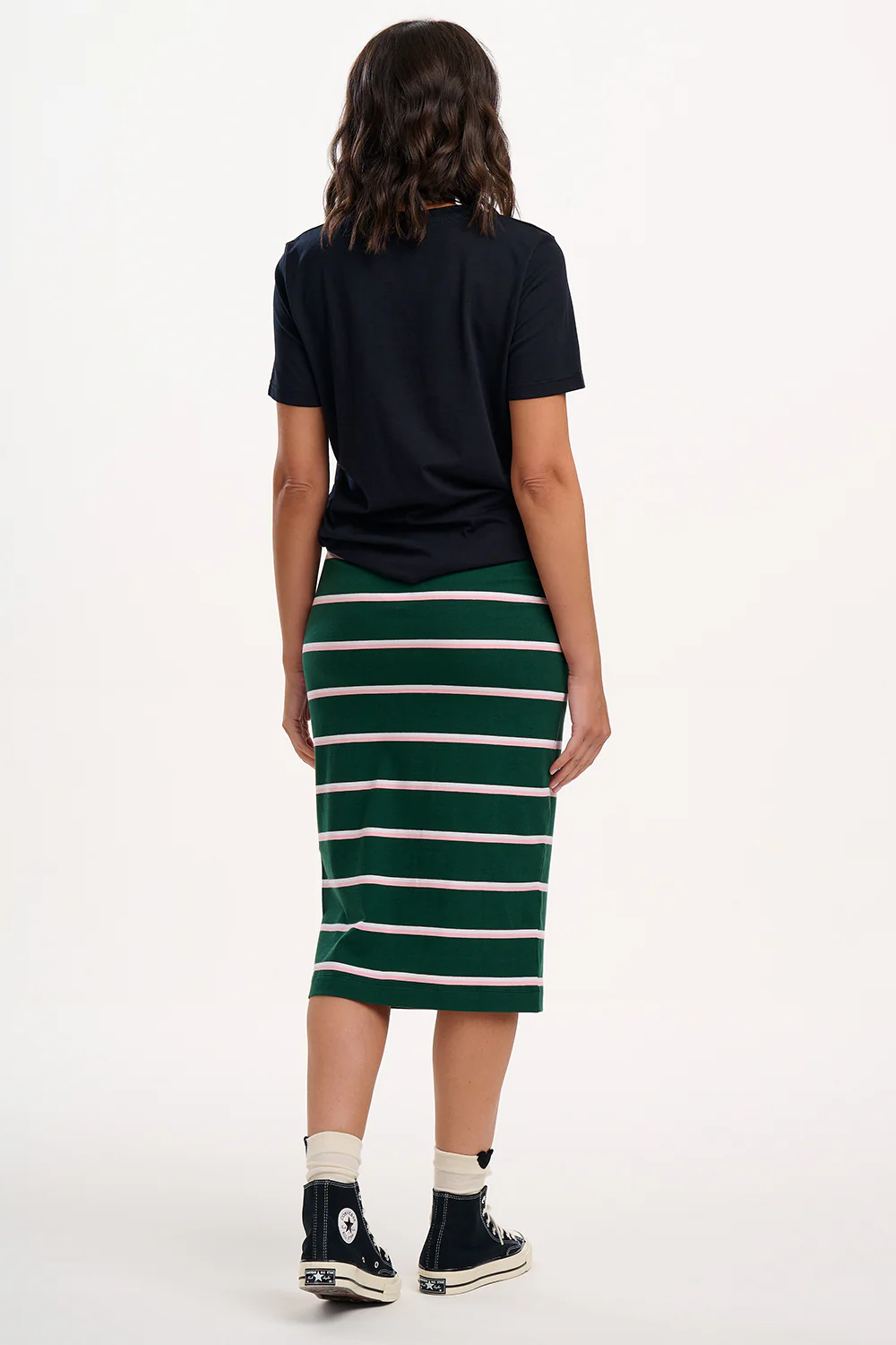 Saskia Jersey Skirt - Green, Colour Pop Stripe - Image 3