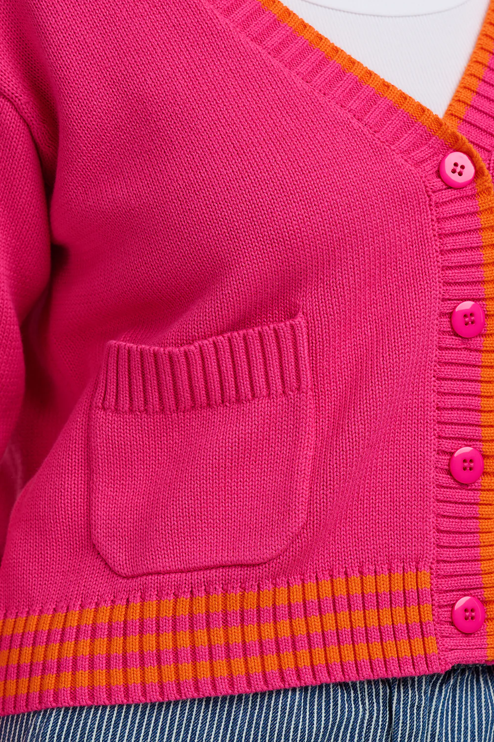 Sigourney Cardigan - Pink, Orange Highlights - Image 2