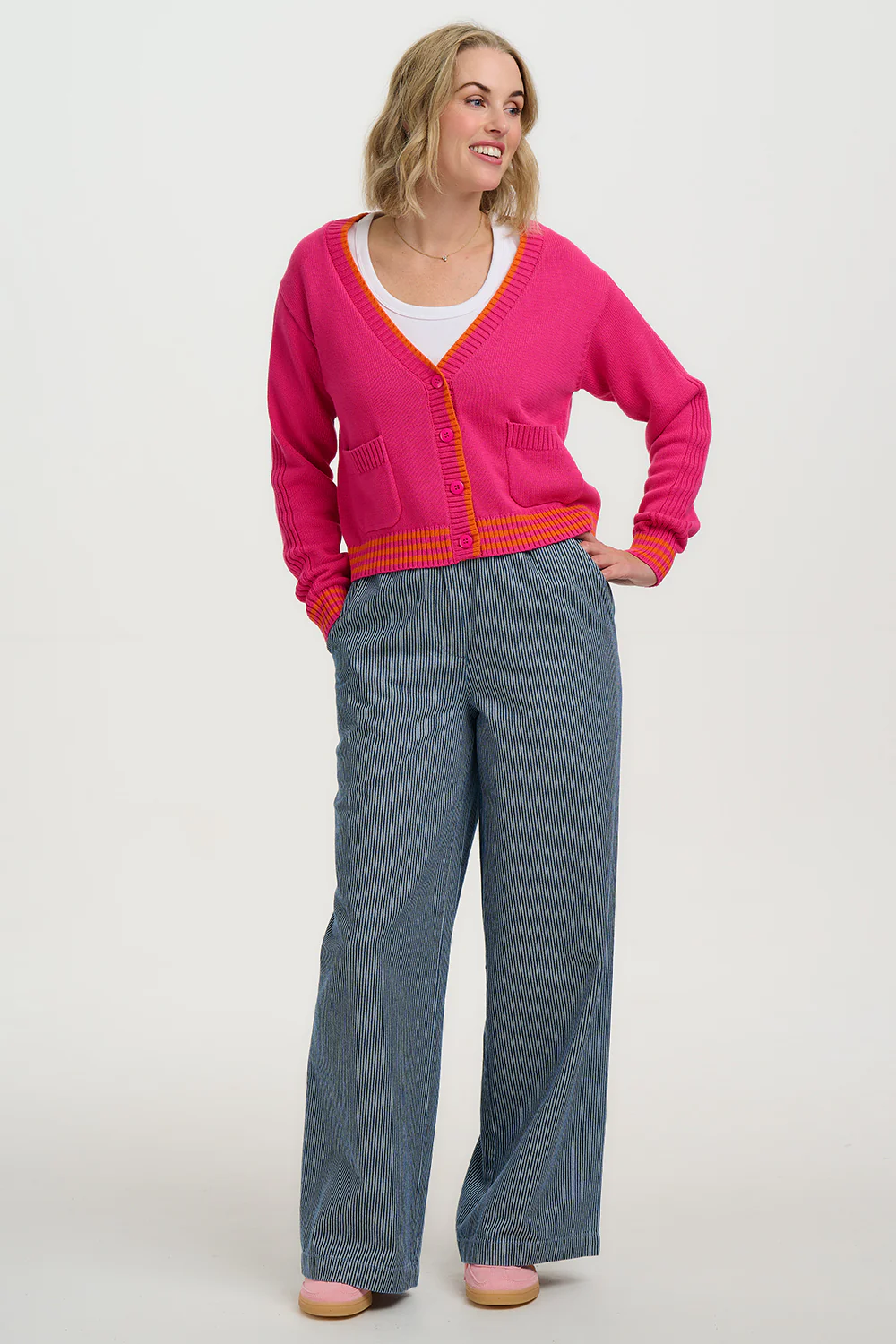 Sigourney Cardigan - Pink, Orange Highlights - Image 4
