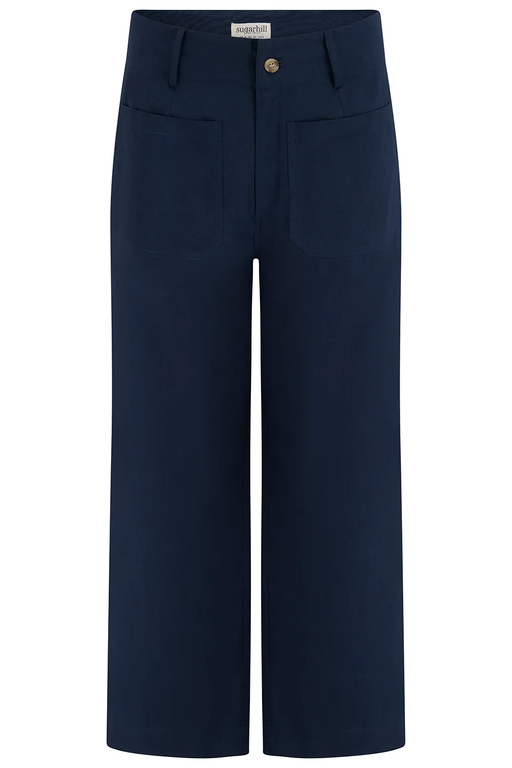 Skye Cropped Trousers - Navy, Wild Strawberry - Image 6