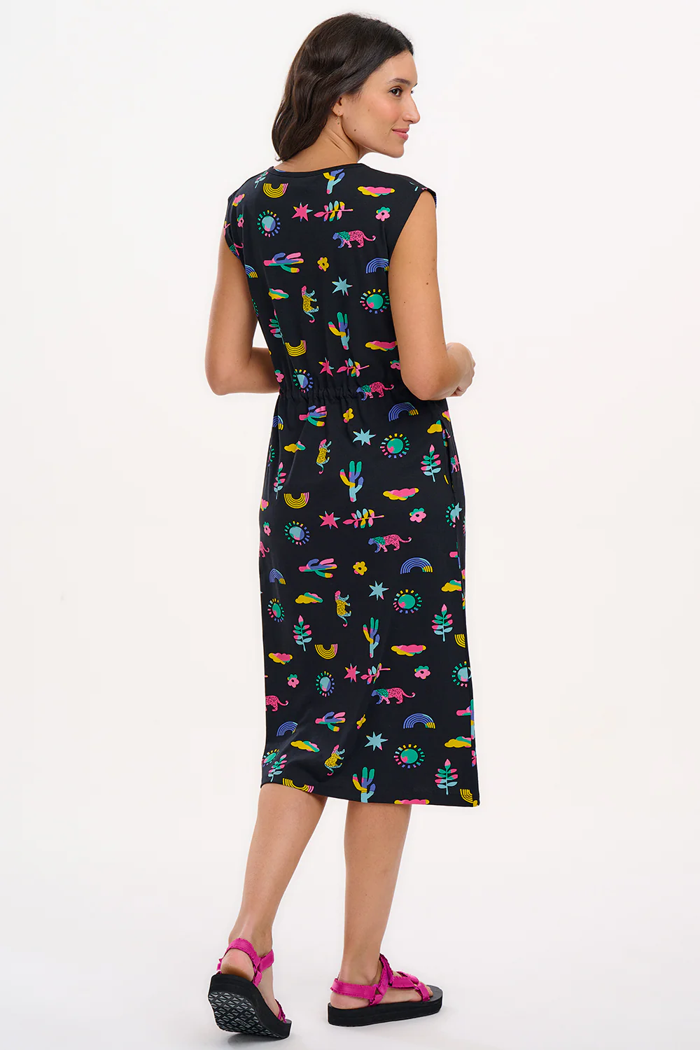 Sloane Jersey Midi Dress - Black, Summer Joy - Image 3