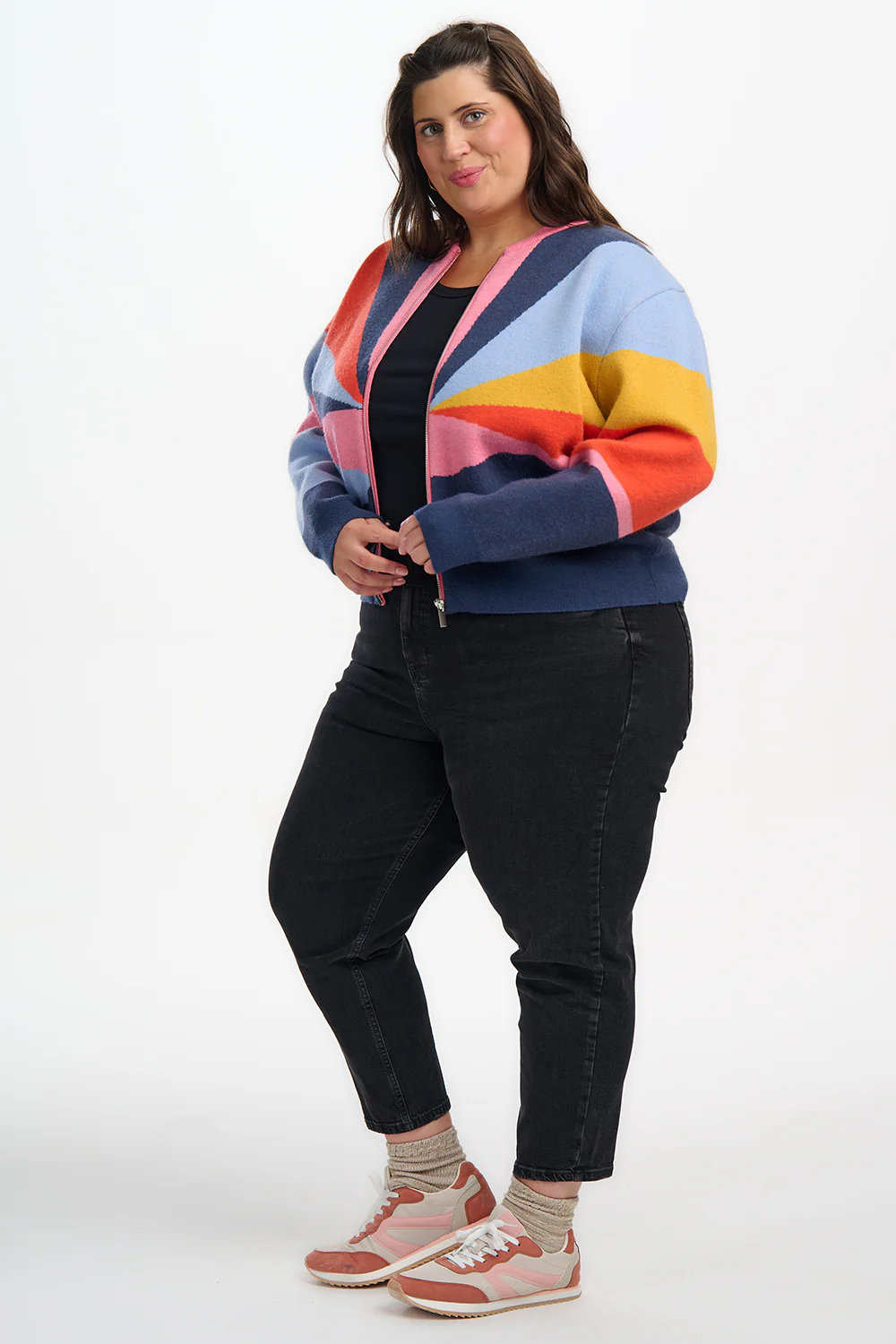 Solana Knitted Bomber - Multi, Sunrays - Image 3