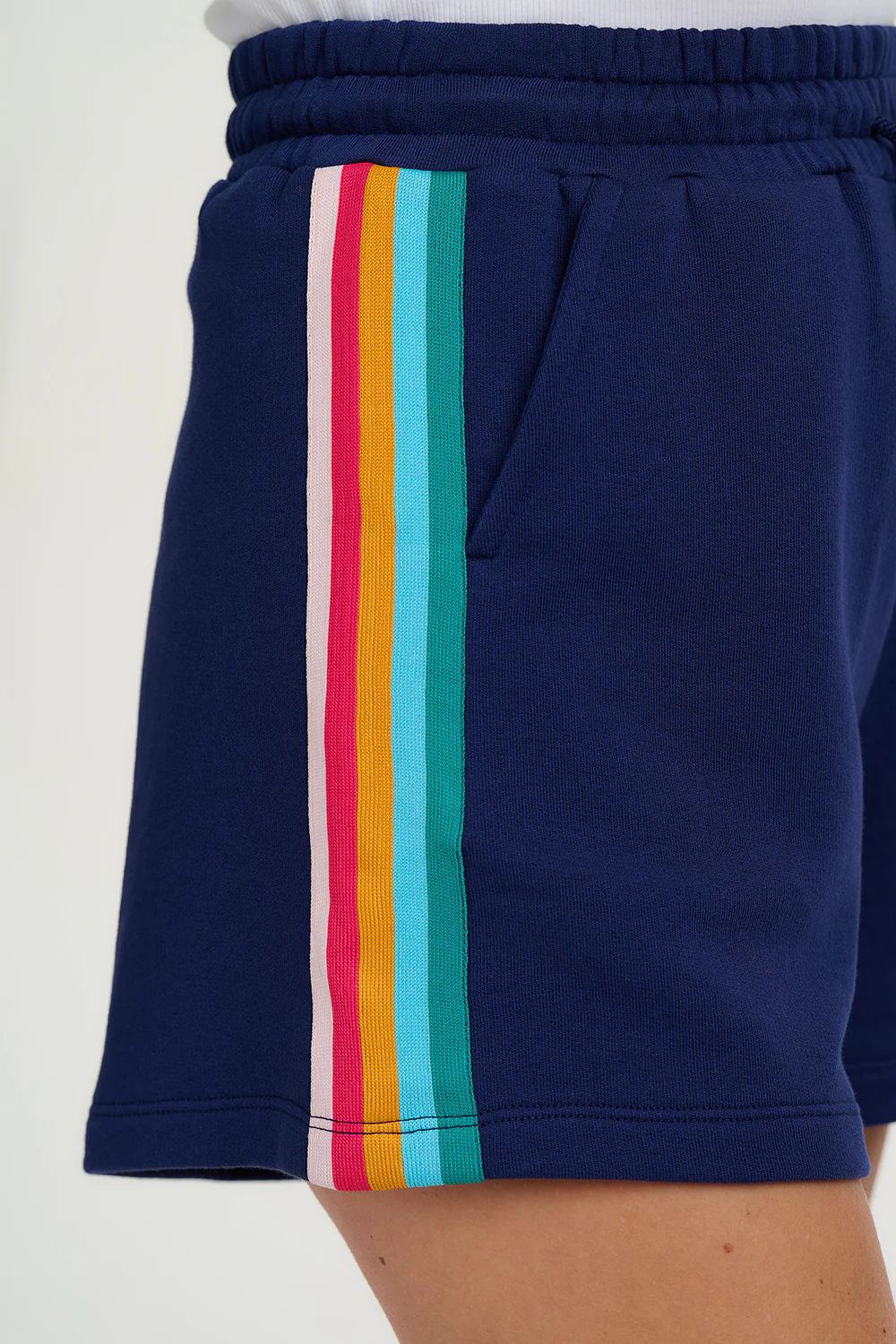 Sonya Shorts - Navy, Rainbow Trim - Image 2