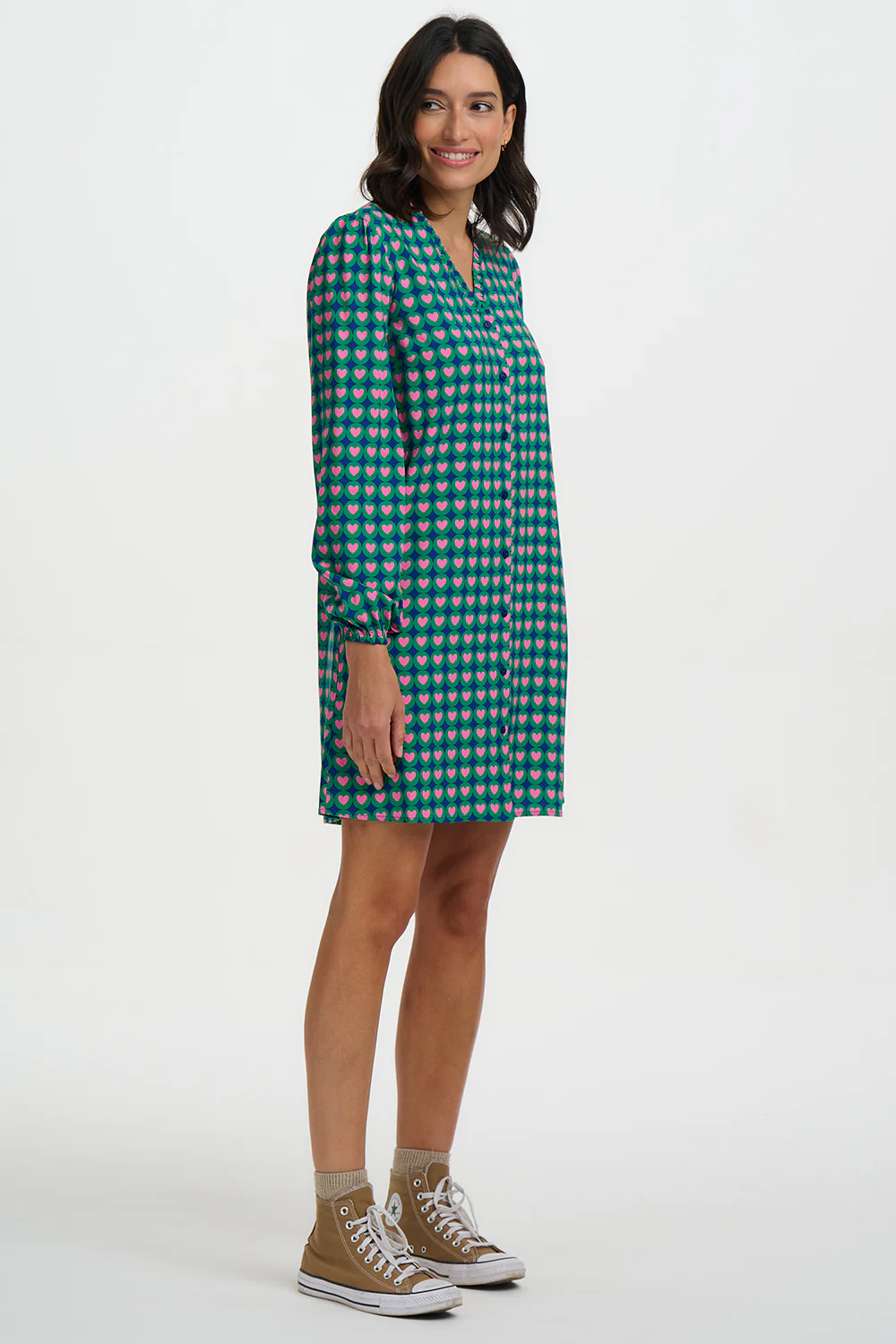 Taylyn Mini Dress - Navy, Heart Tile - Image 4