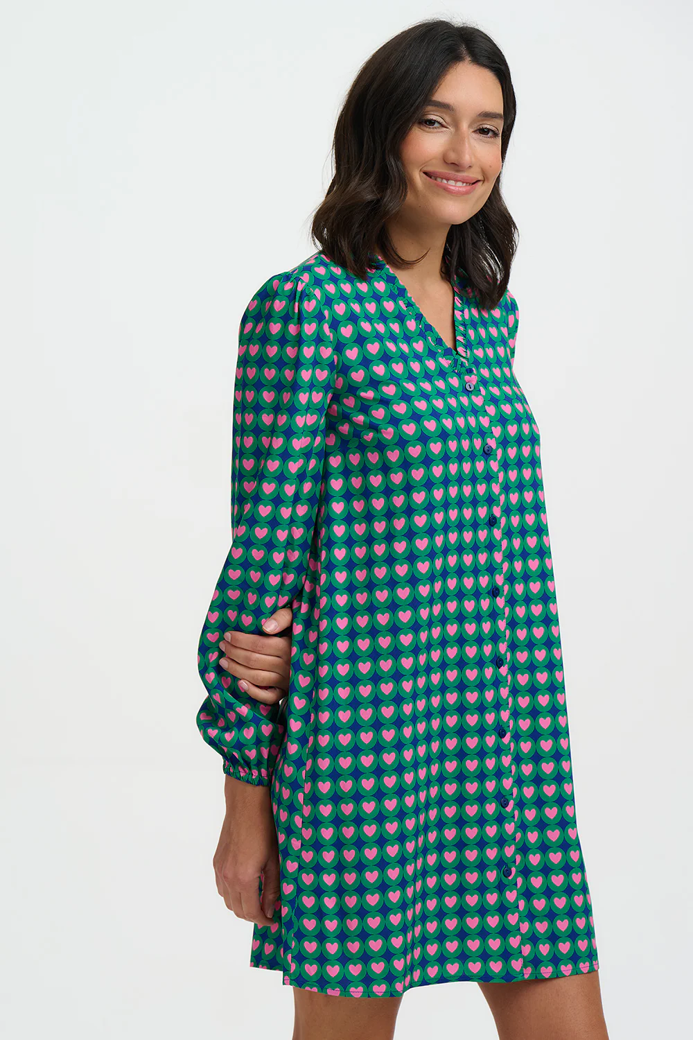 Taylyn Mini Dress - Navy, Heart Tile - Image 5