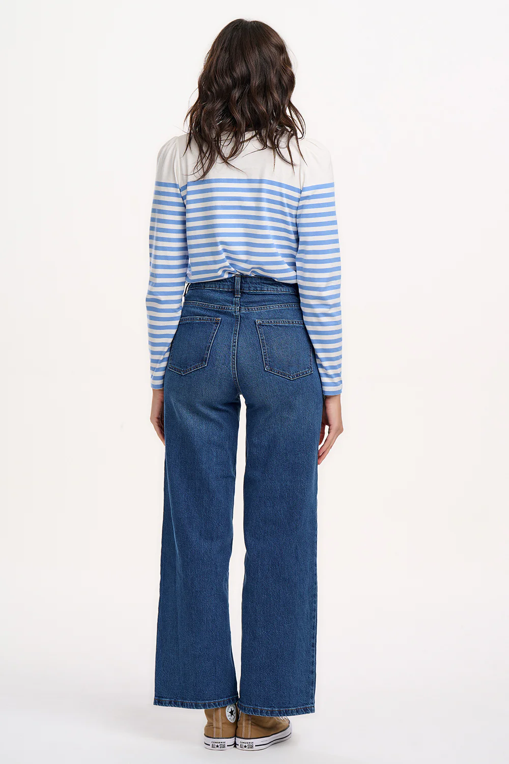 Umah Jersey Top - Off-White/French Blue Stripe - Image 4