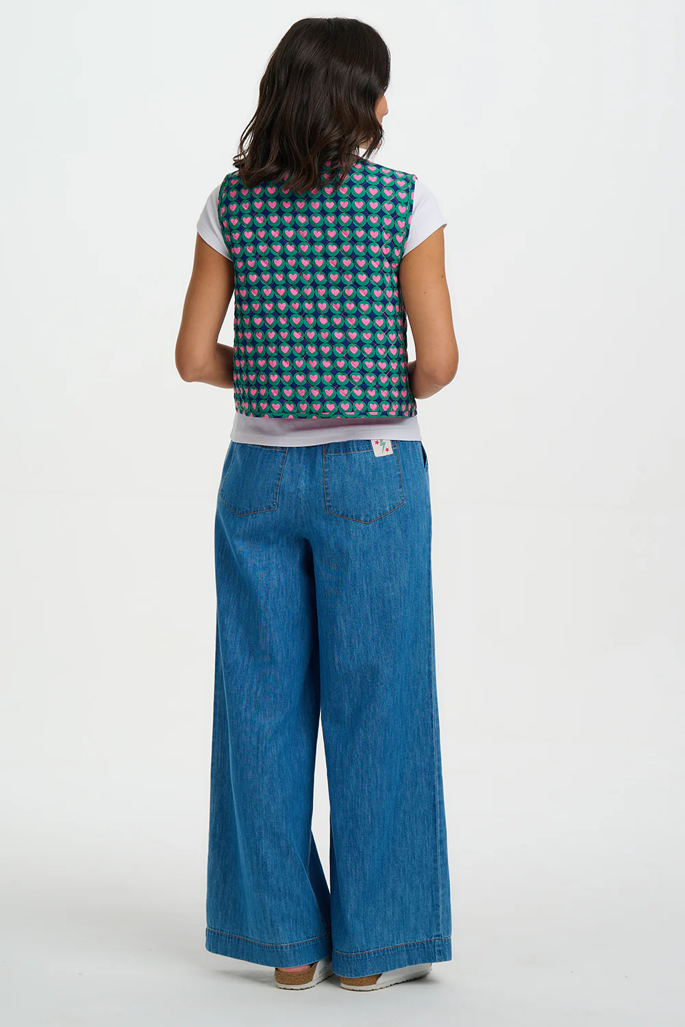 Vander Quilted Waistcoat - Navy, Heart Tile - Image 5
