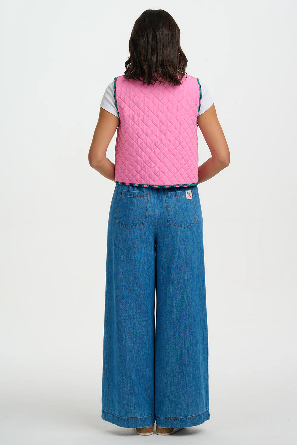 Vander Quilted Waistcoat - Navy, Heart Tile - Image 6